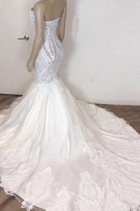 Sexy Mermaid Wedding Dresses With Long Train - Bridelily