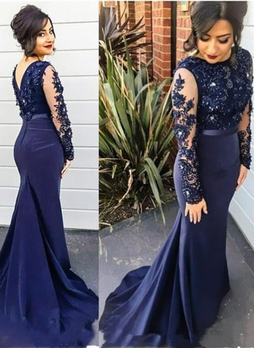 Delicate Lace Two Piece Long Prom Dresses Cheap - Bridelily