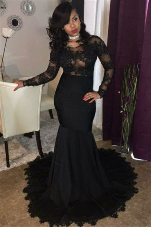 High Neck Front Black Long Prom Dresses 2021 - Bridelily