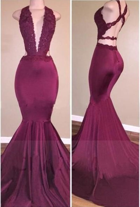 Chic Purple Long Sleeve Prom Dresses 2021 - Bridelily