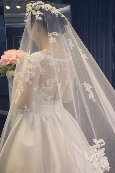 Elegant A Cheap Long Sleeve Lace Wedding Dresses Plus Size - Bridelily