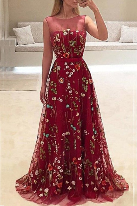 Elegant Burgundy Cheap Long Red Prom Dresses 2021 - Bridelily