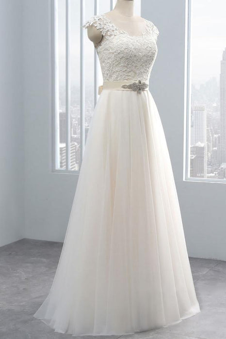 Elegant Cap Sleeve Romantic Bohemian Wedding Dresses 2020 - Bridelily