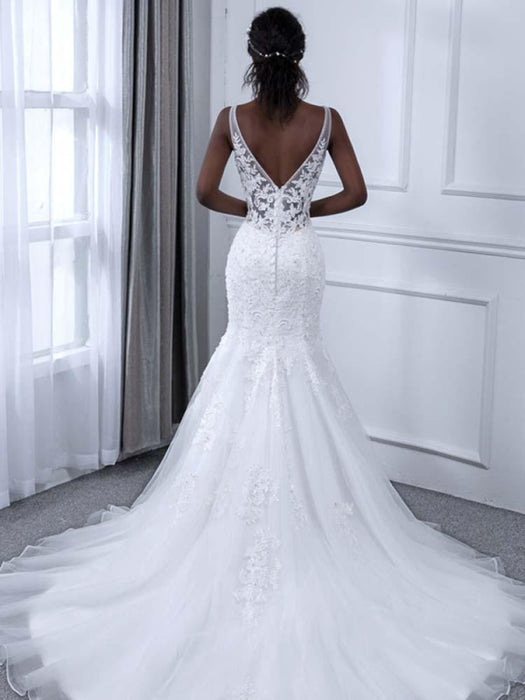 Elegant Sexy Mermaid Wedding Dresses With Long Train Bridelily 2231