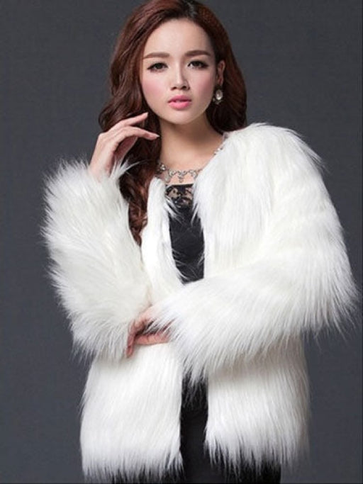 Women's White Faux Fur Coats