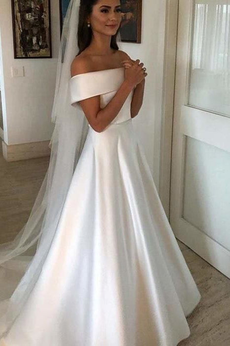 simple a line wedding dress