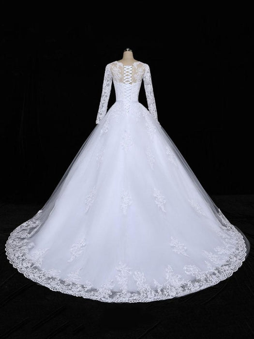 Glamorous Beautiful Long Sleeve Wedding Gowns 2020 - Bridelily