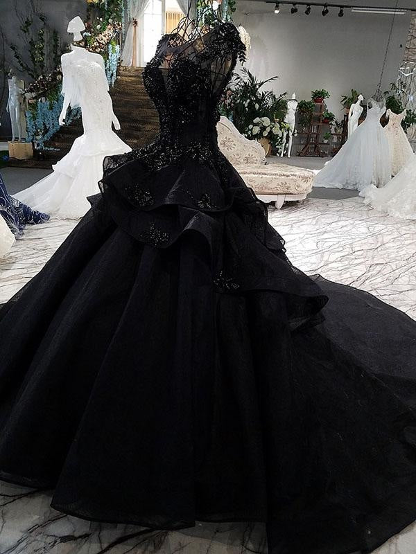 Gorgeous Black Vintage Ball Gown Wedding Dresses 2020 - Bridelily