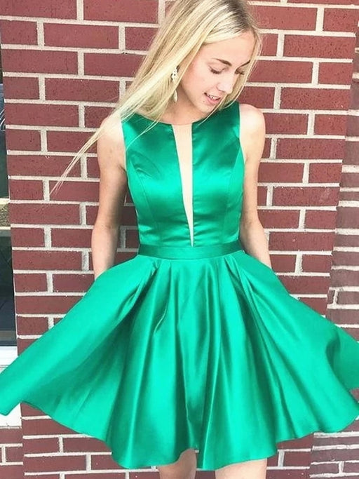 Cute Strapless Green Short Prom Dresses Homecoming Dresses