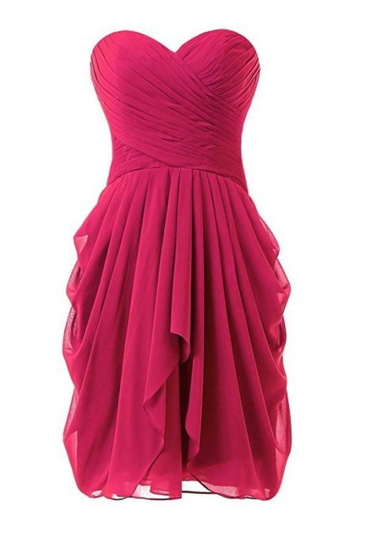 Hot Pink Chiffon New Star Petite Short Formal Dresses 2021 - Bridelily