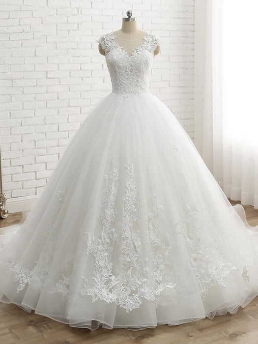 Lace-Up Simple Lace Mermaid Wedding Dress With Sleeves - Bridelily