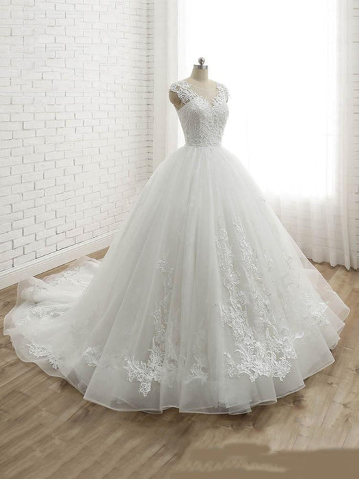 Lace-Up Simple Lace Mermaid Wedding Dress With Sleeves - Bridelily