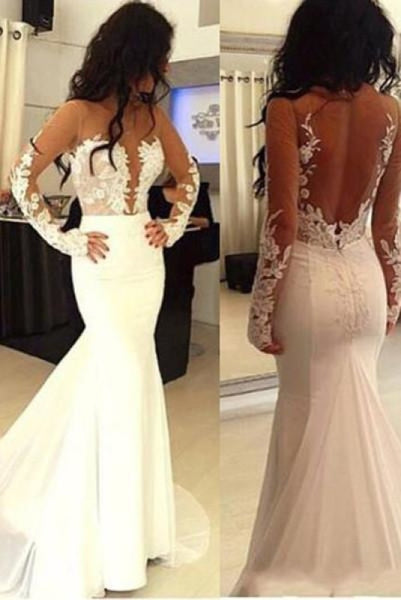 sexy open back wedding dress