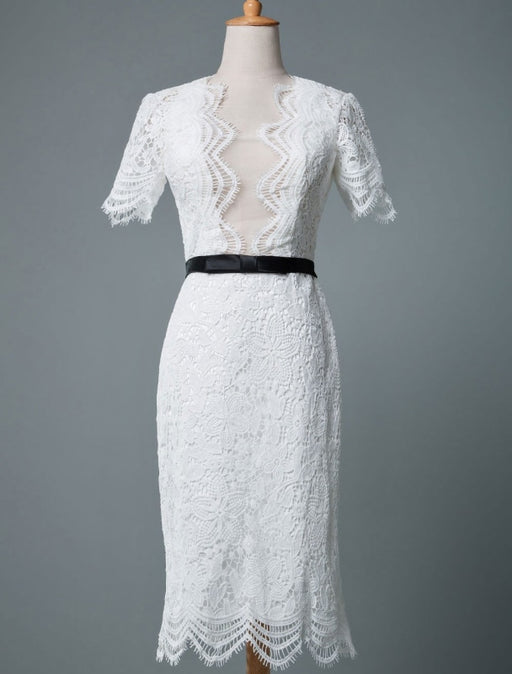 Vintage Lace Applique Knee Length Short Beach Wedding Dresses From Brazil  Perfect For Informal Bridal Gowns And Bride Reception Vestido De Novia From  Forever_love_u, $121.61