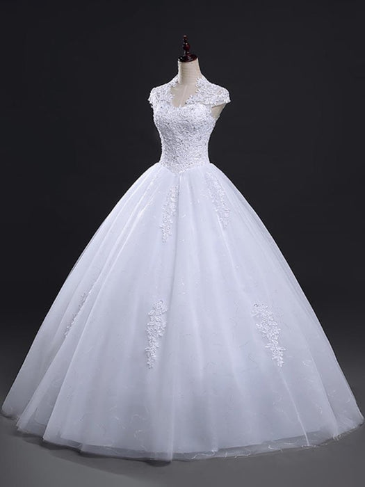 V-Neck Bohemian Long Sleeve Lace Wedding Dress Open Back - Bridelily