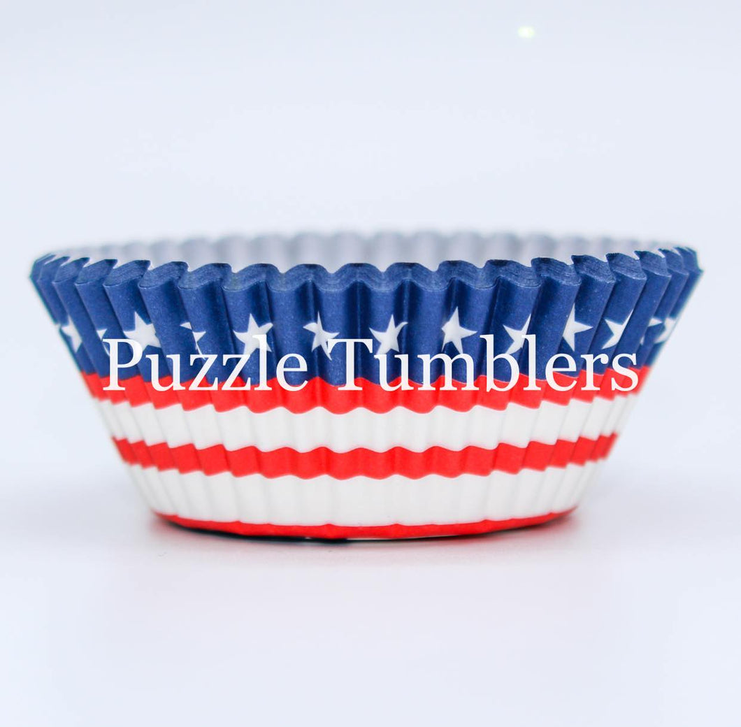 Red White and Blue Flag Cupcake Sleeves