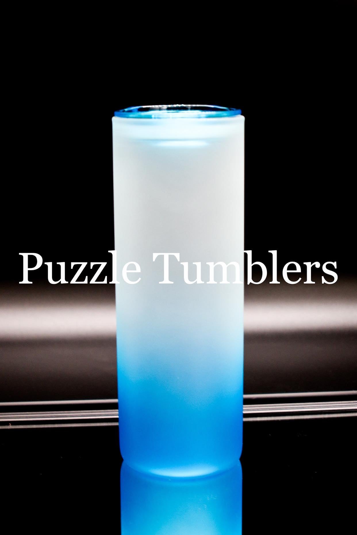 40oz Sublimation Tumbler with Handle Teal & Purple Ombre – Puzzle Tumblers