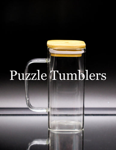 PLUM - 16OZ GLASS TUMBLER WITH SILICONE SLEEVE & BAMBOO LID & STRAW –  Puzzle Tumblers