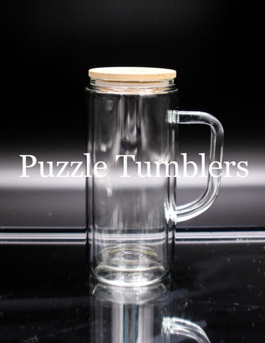 16OZ OUTSIDE WALL / 12OZ INSIDE - DOUBLE WALLED SNOW GLOBE CLEAR GLASS –  Puzzle Tumblers