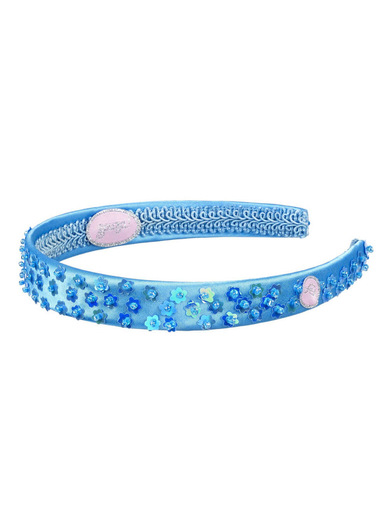 Touhou span Doorzichtig Blauwe diadeem kind | Blauwe haarband met pailletten – Prinsessenjurken.nl