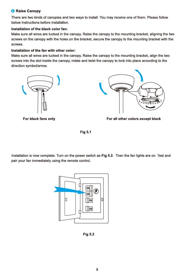 Trailblazer Smart Ceiling Fan Installation Manual
