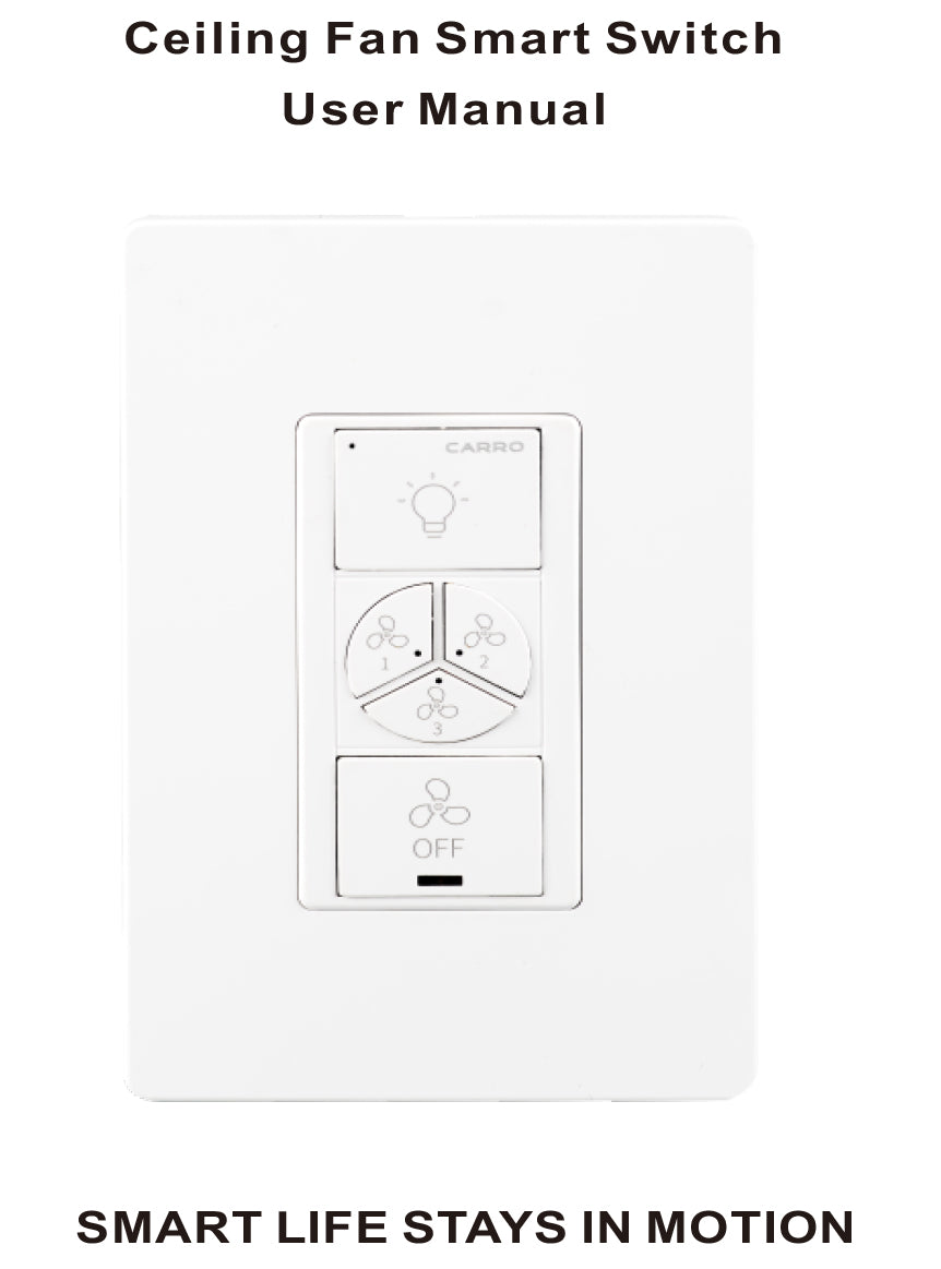 Carro Ceiling Fan Smart Switches Installation Manual - Cover