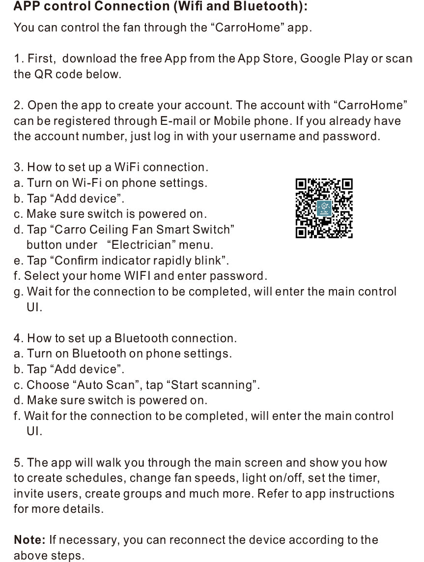 Carro Ceiling Fan Smart Switches Installation Manual - Page 7