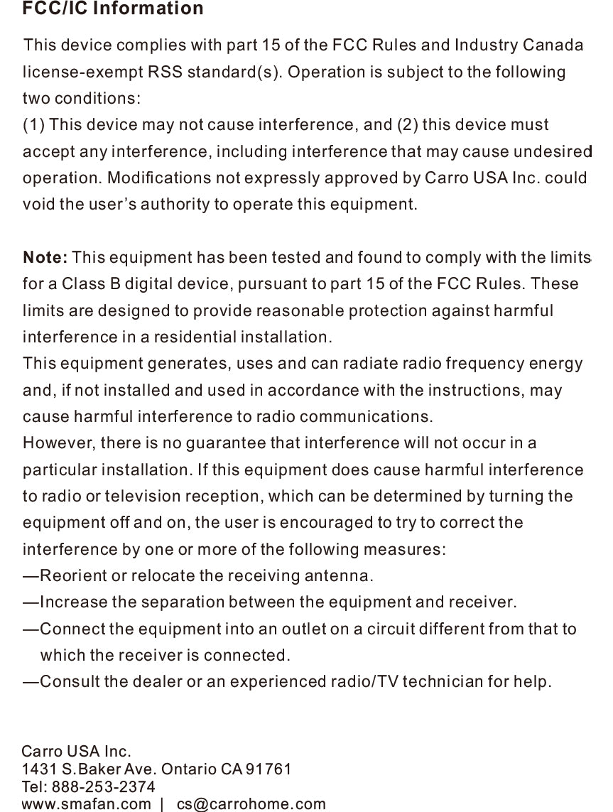 Carro Ceiling Fan Smart Switches Installation Manual - Page 9