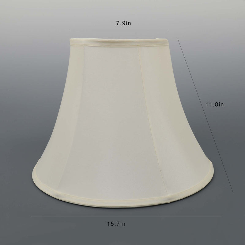 Carro Home Crème White Bell Lamp Shade 8x16x12 (Spider Fitting) - Set of 2
