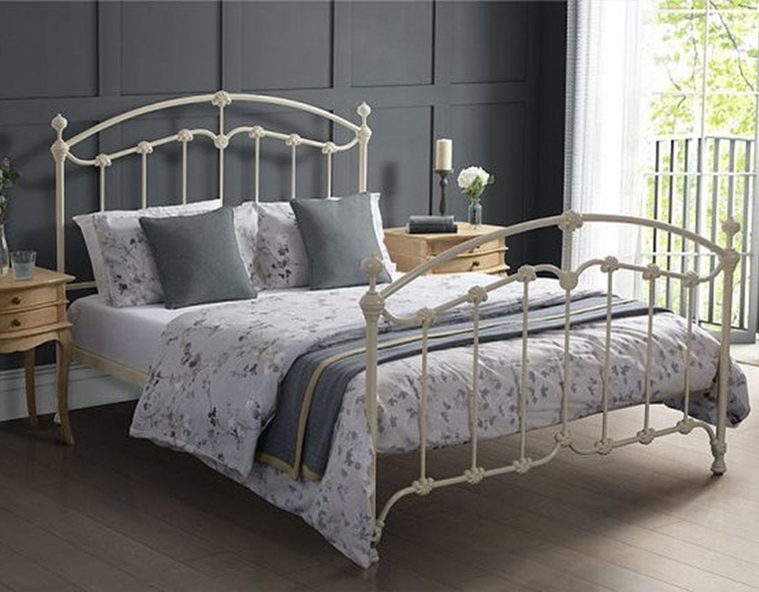 cast iron bed frame king