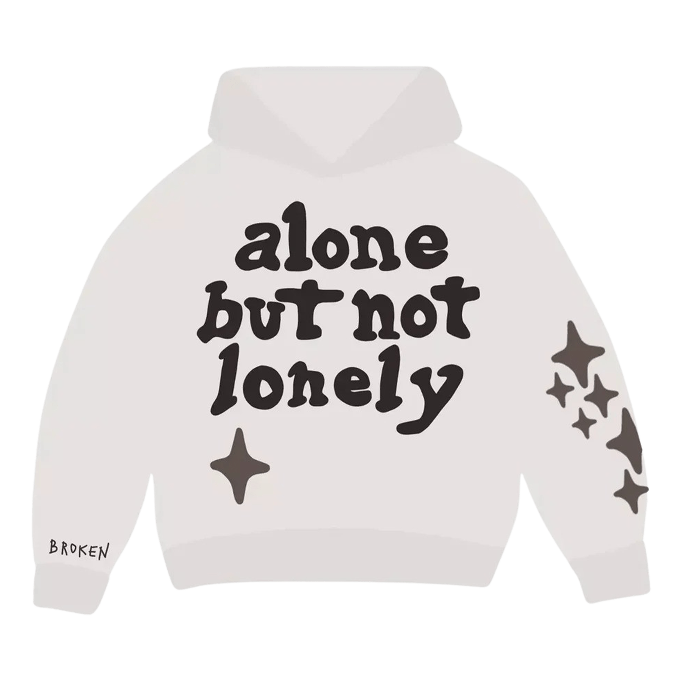 Broken Planet Market Hoodie 'Alone But Not Lonely' - White