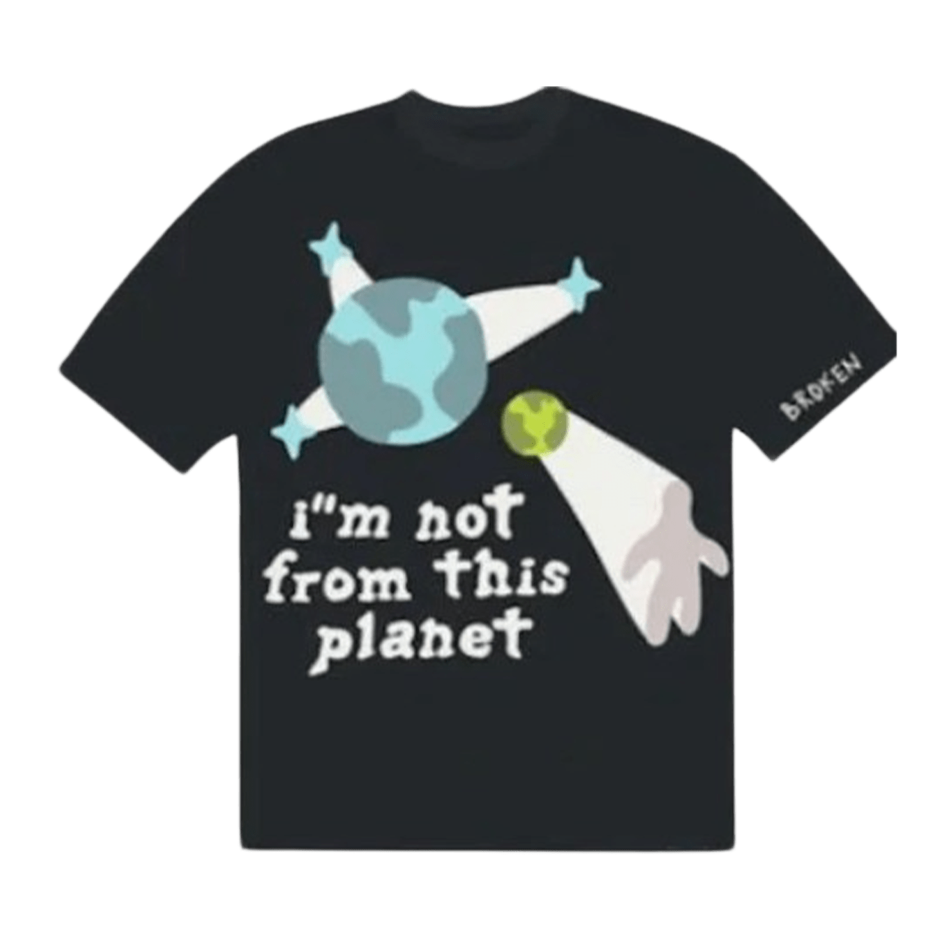 Broken Planet Market T-Shirt 'I'm Not From This Planet' - Black