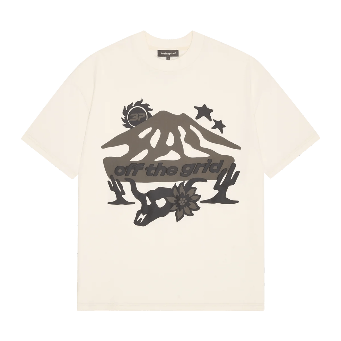 Broken Planet Market T-Shirt 'Off The Grid' - Vanilla White