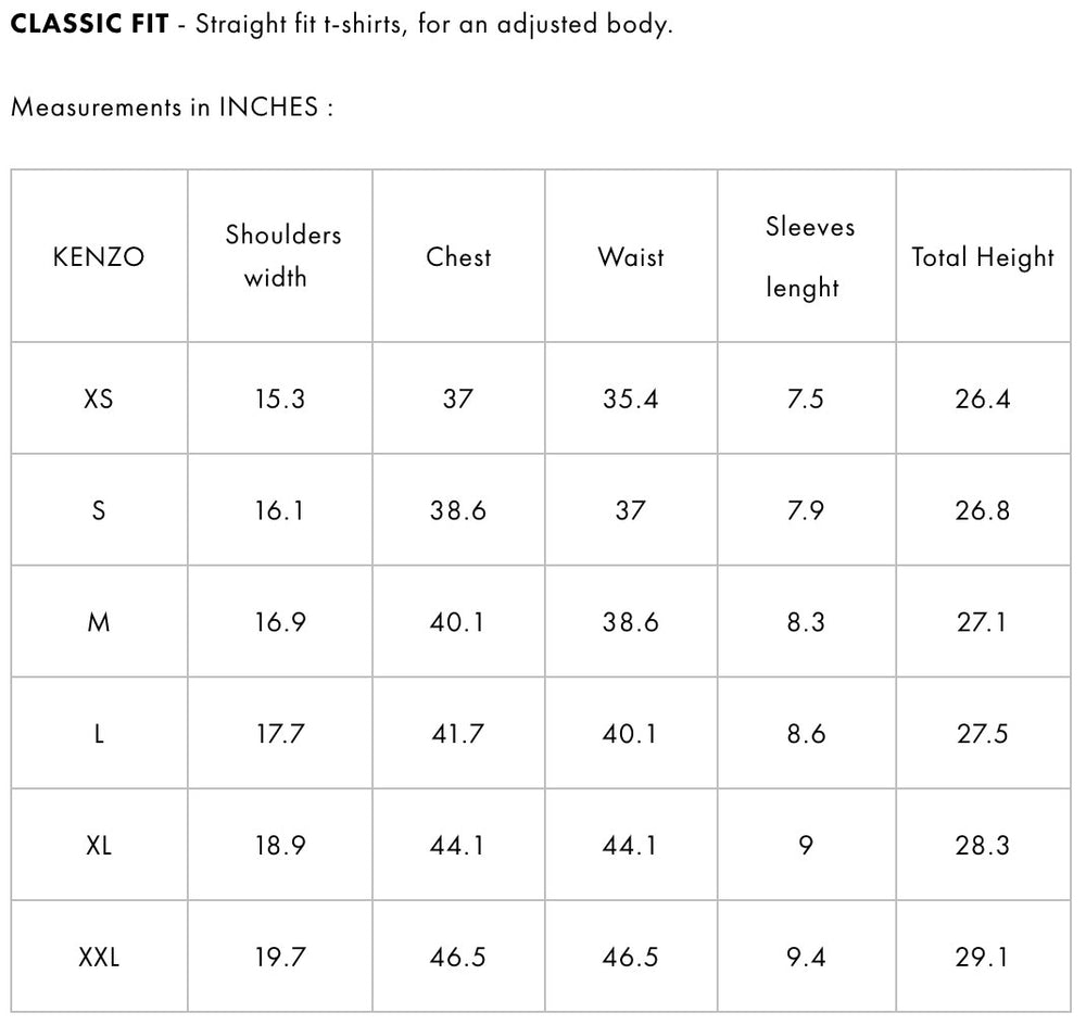 kenzo sizing