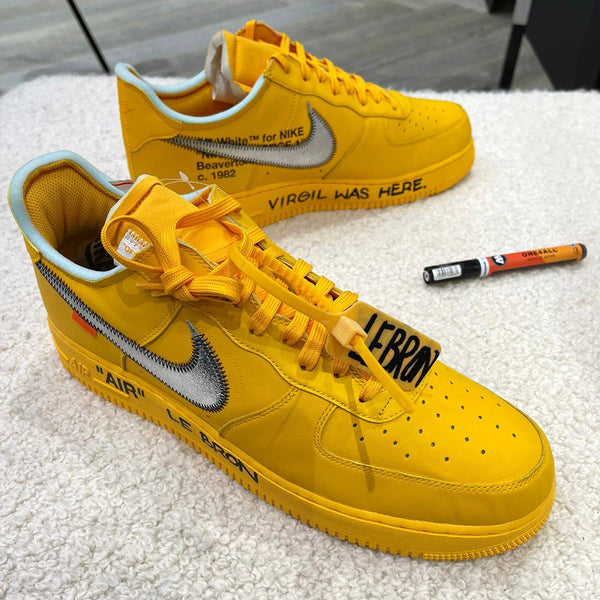 Off White x Nike Air Force 1 University Gold, Release