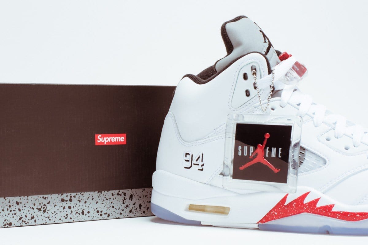 air jordan 5 retro supreme white