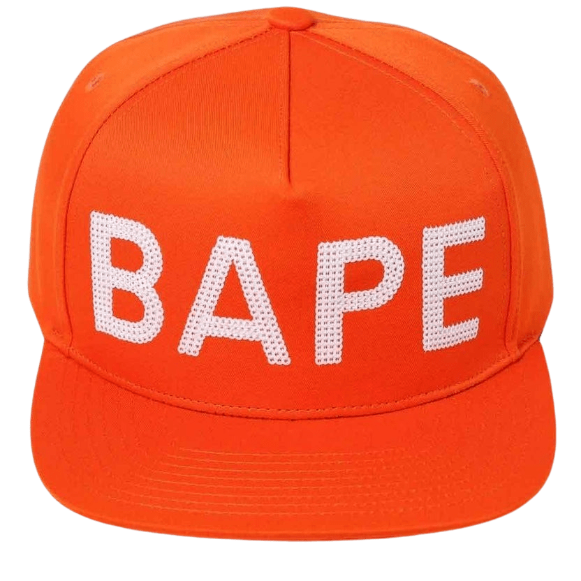 Bape Sequin Snap Back Cap Orange