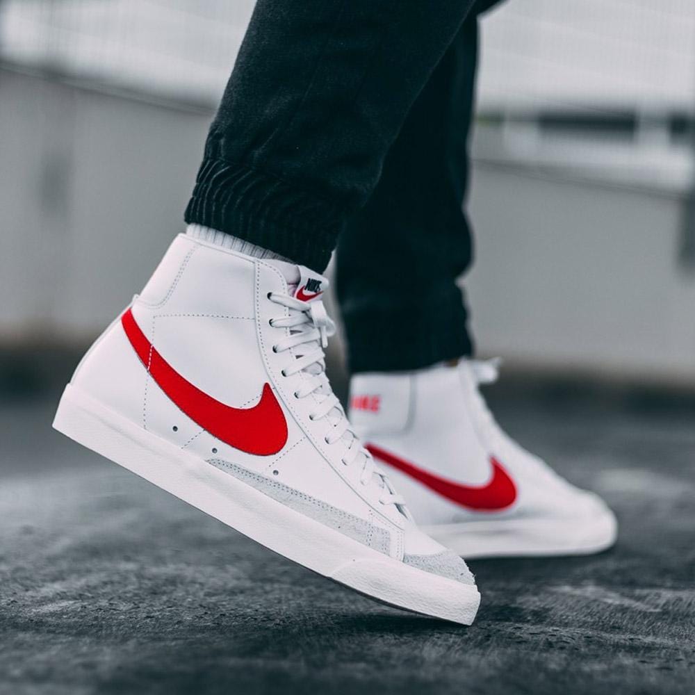 nike blazer white red