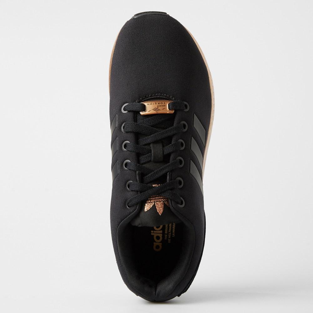 black and rose gold adidas zx flux womens