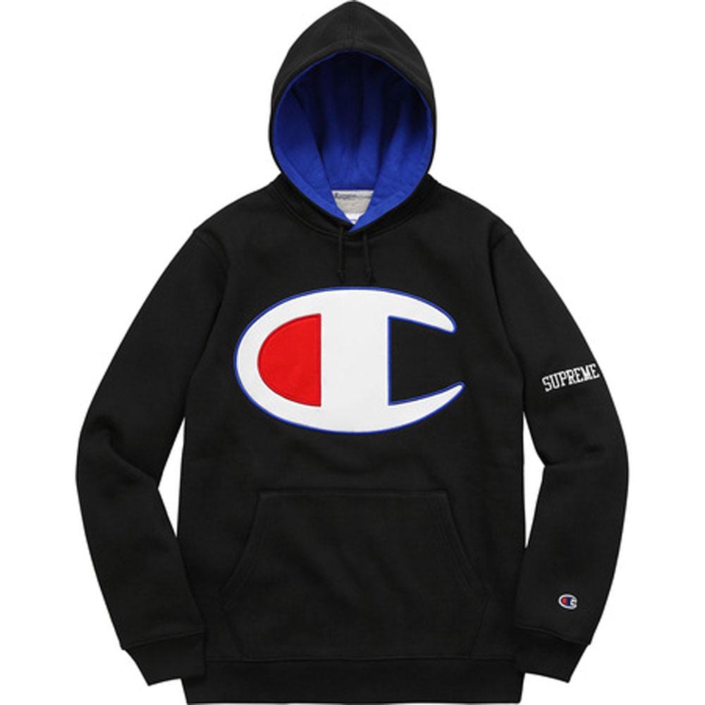 black champion supreme hoodie
