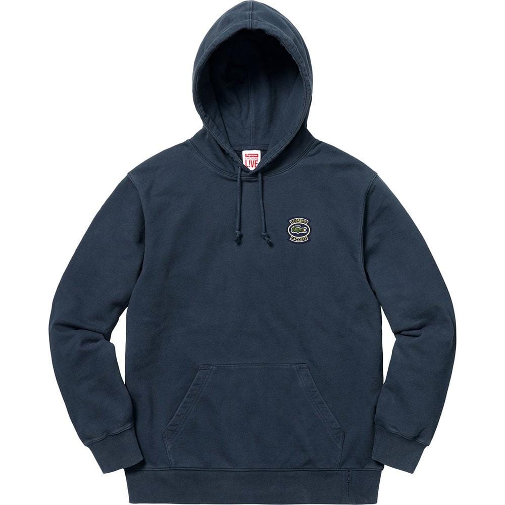 Supreme LACOSTE Hooded Sweatshirt Navy — Kick Game