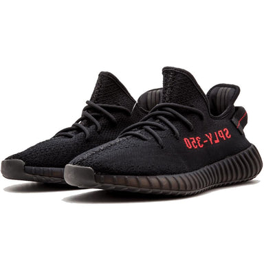 yeezys 350 black and red