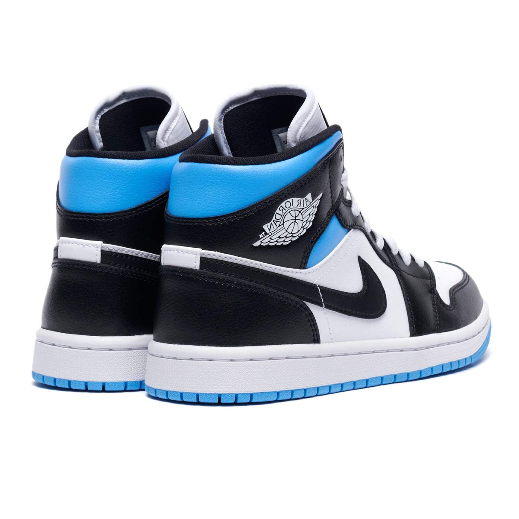 black and blue jordan mids