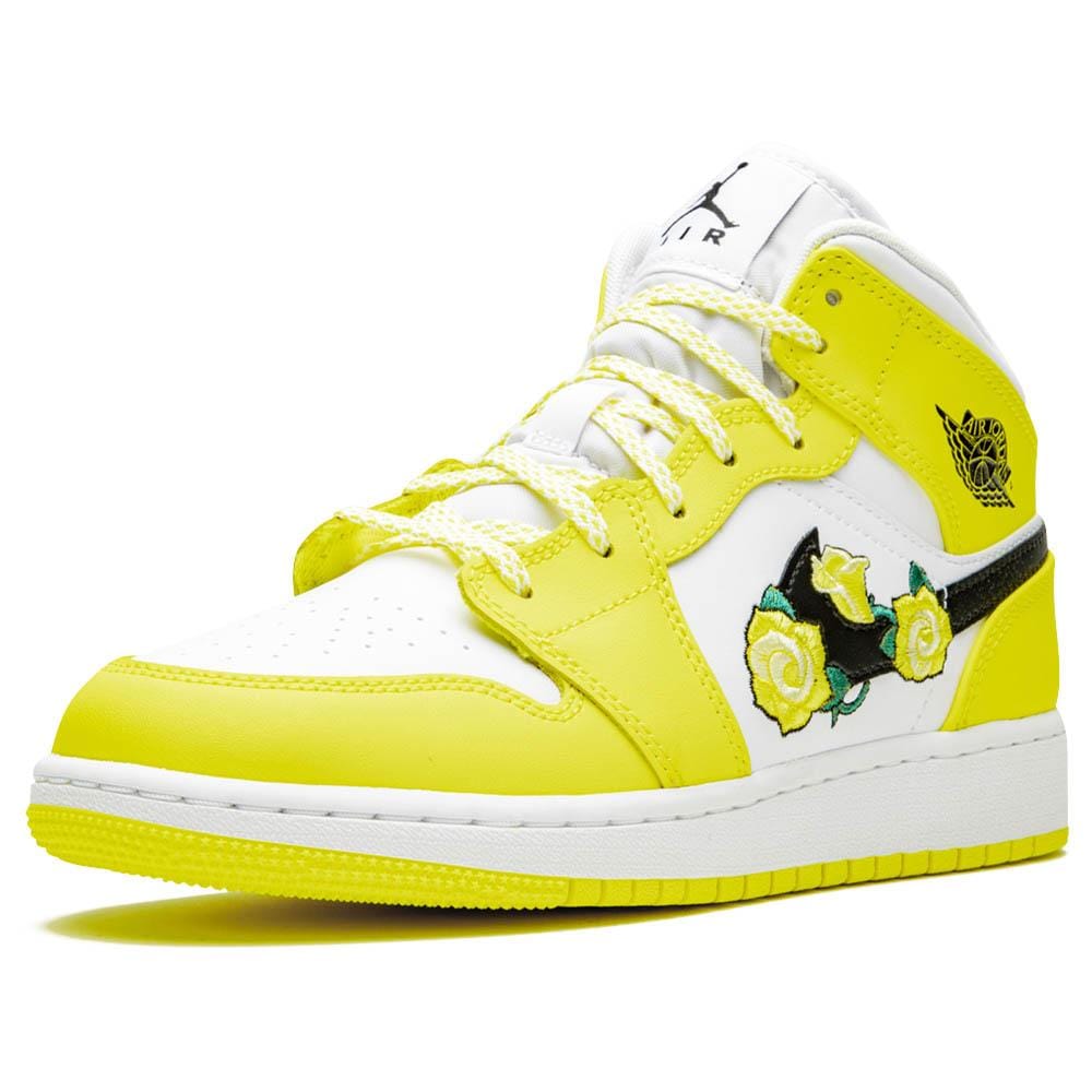 air jordan 1 mid with yellow floral embroidery