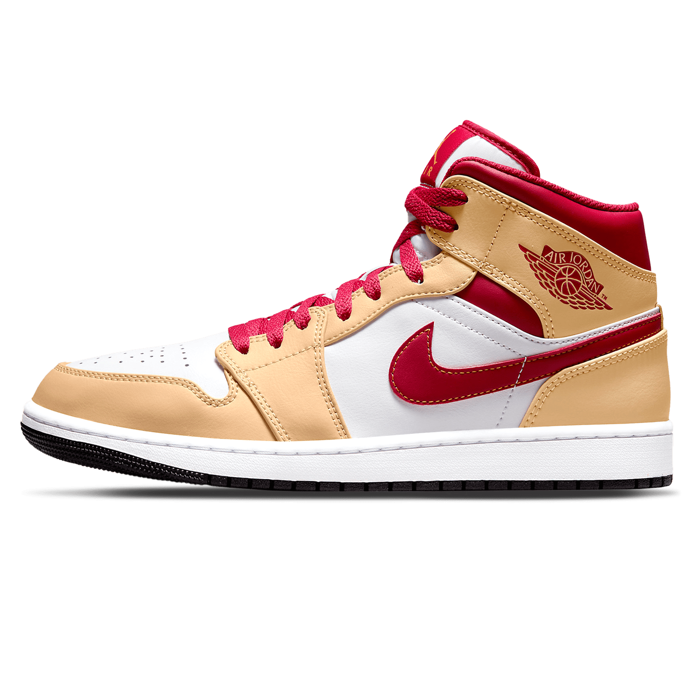 Air Jordan 1 Mid 'Light Curry Cardinal Red'