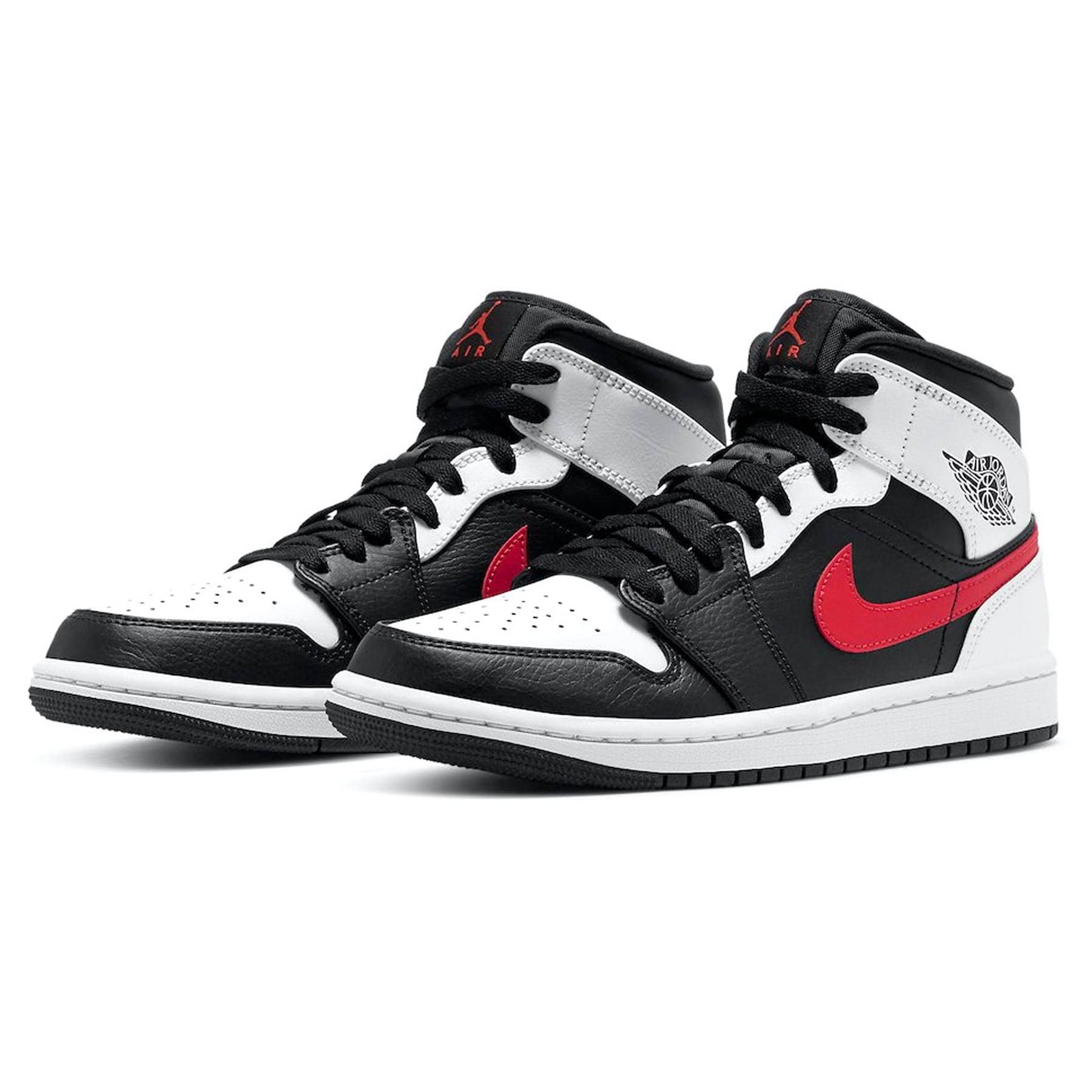 air jordan 1 mid womens lifestyle shoe (white/red/black)