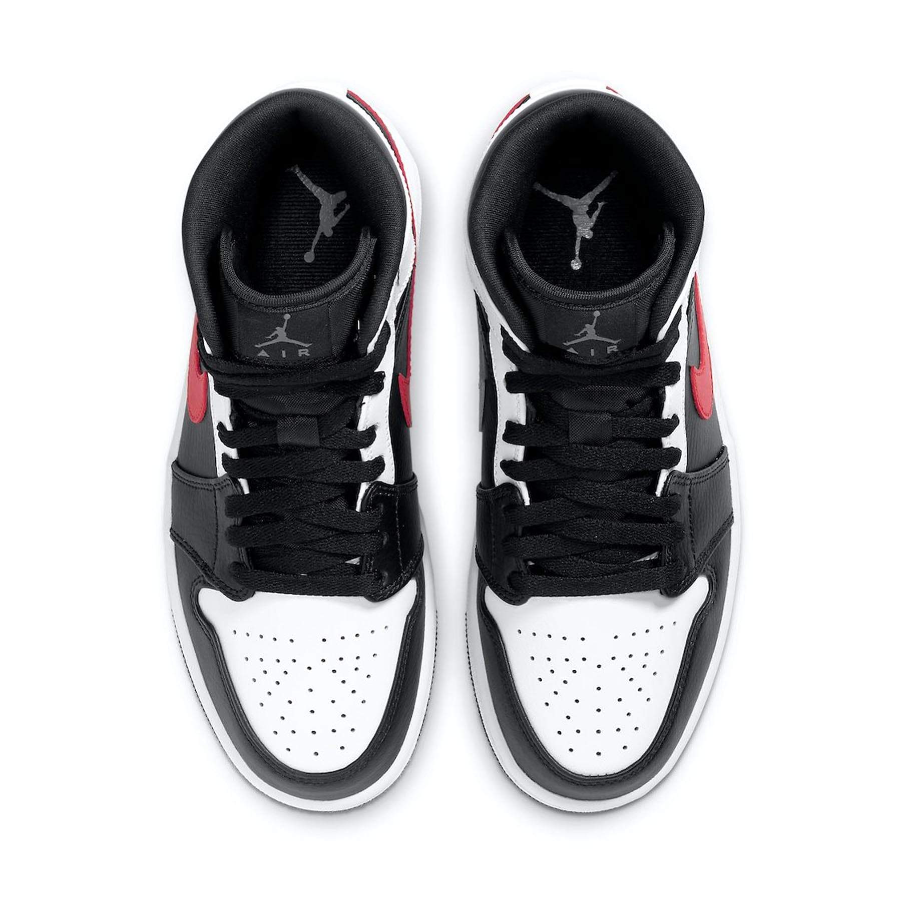 jordan 1 mid black chile red white