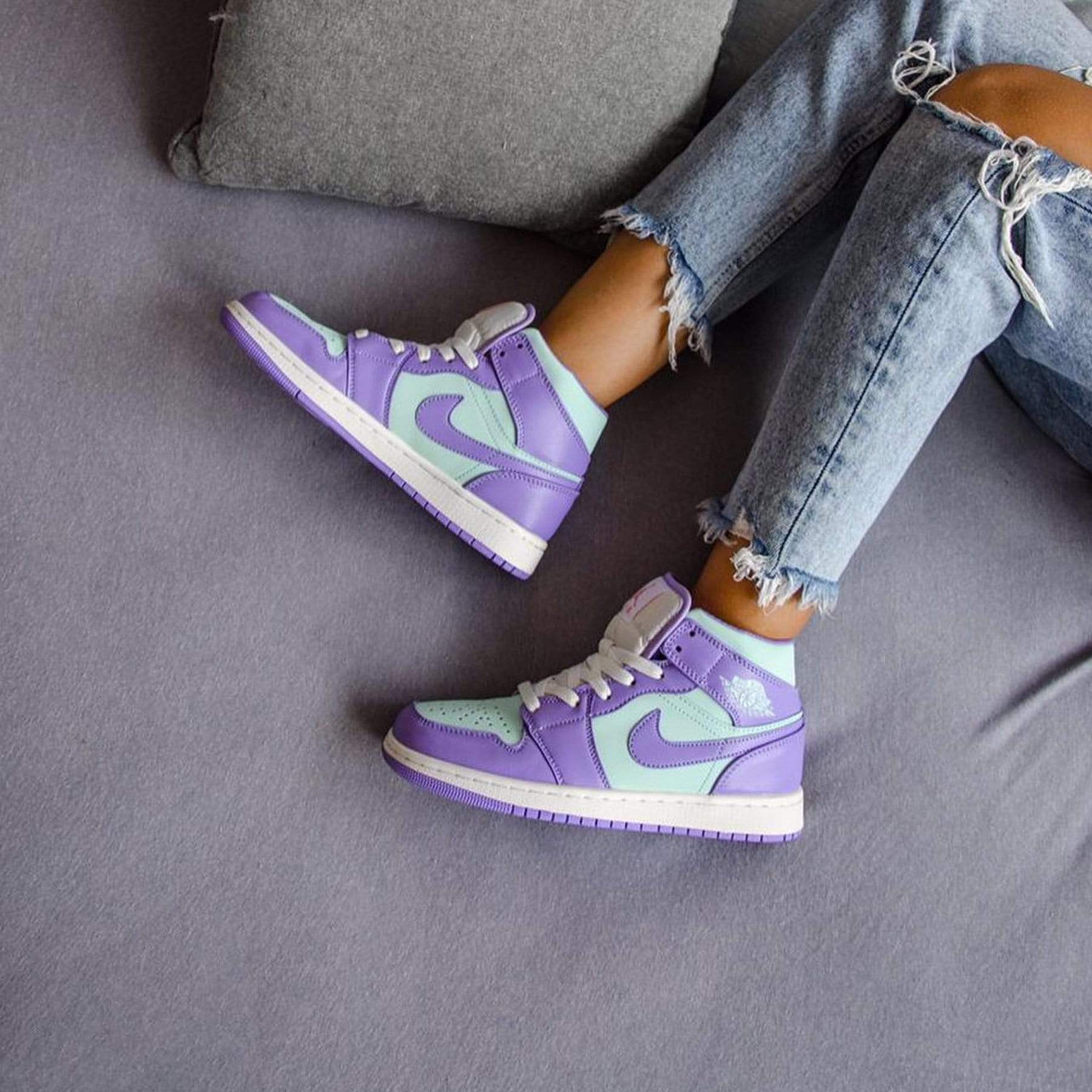 air jordan mid purple aqua