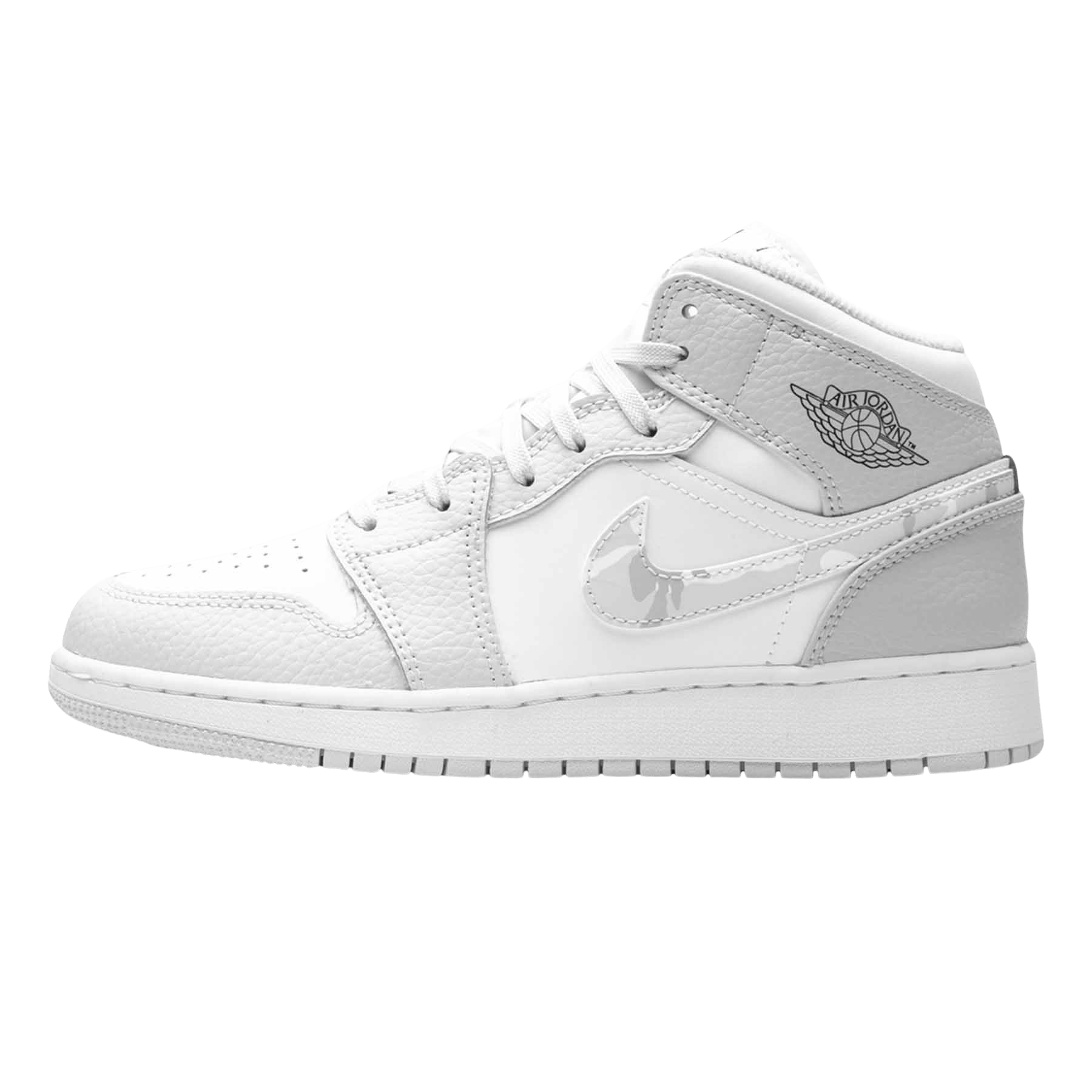 Air Jordan 1 Mid SE GS 'Swoosh Logo - Grey Camo'