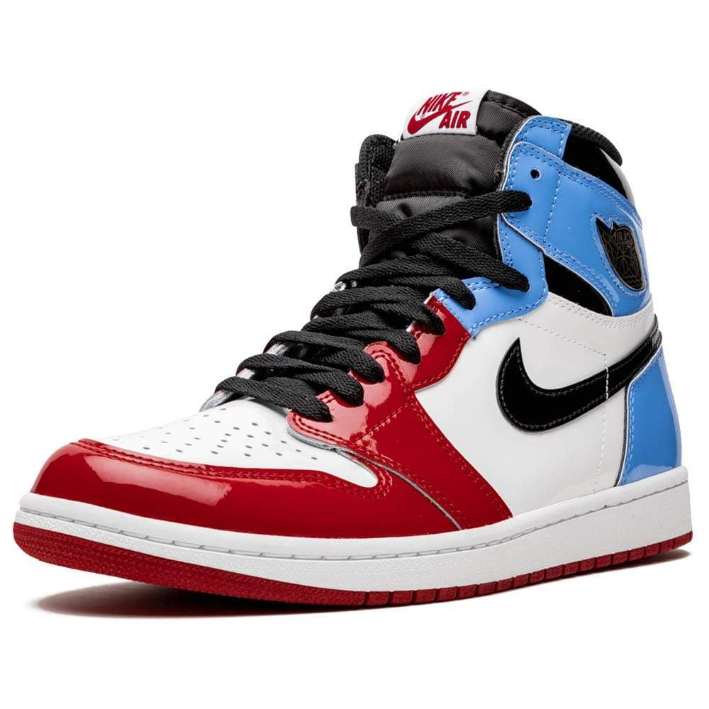 glossy red and blue jordan 1